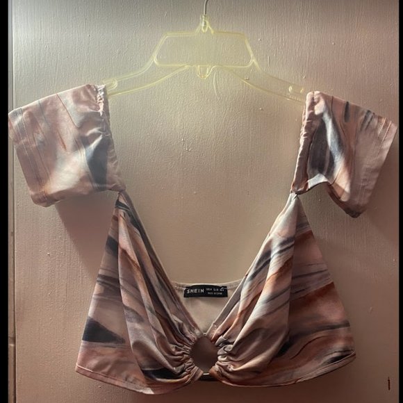 Marble O-Ring Bardot With Asymmetrical Skirt (M) - Picture 2 of 6